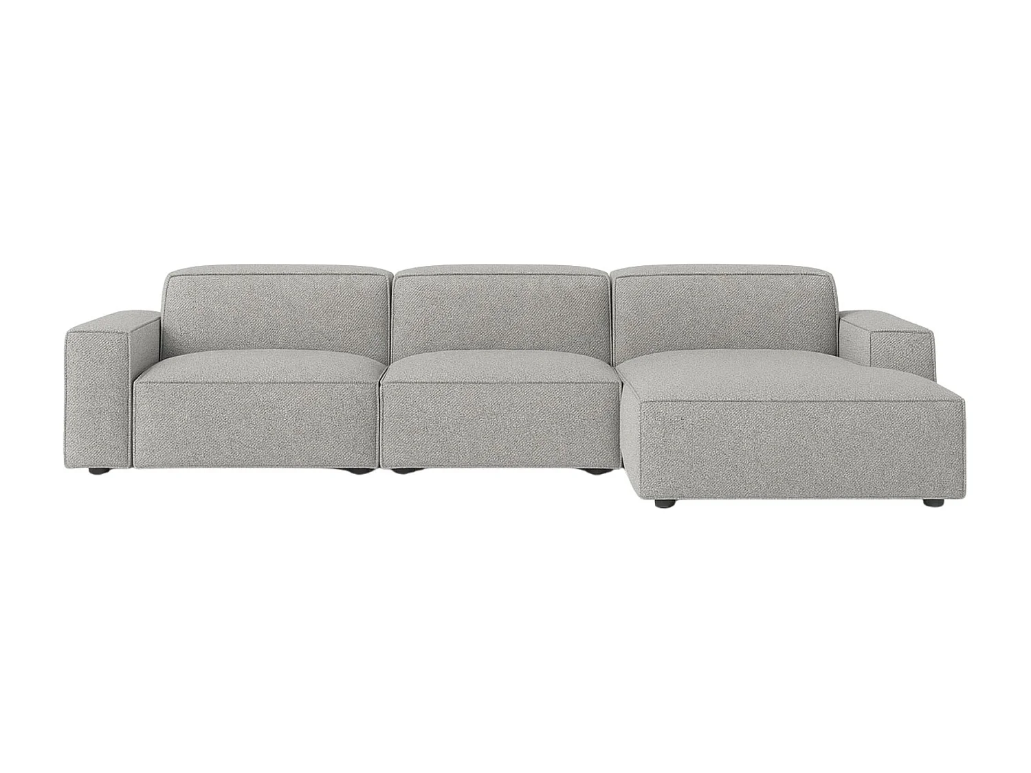 Canapé d'angle en L Cursal, tissu Artico, ciment, droit