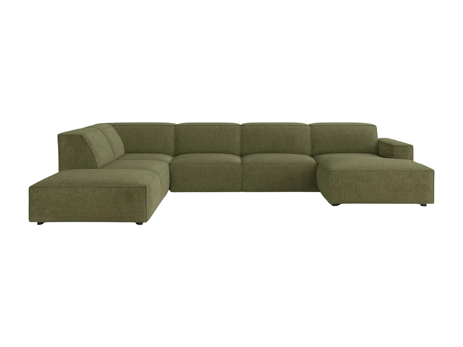 Canapé d'angle en U Cursal V, tissu Artico, Moss, gauche