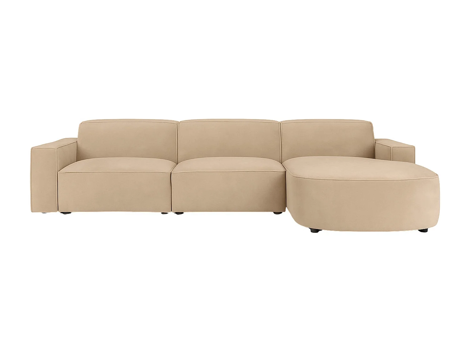 Hoekbank L-vormig Rond Cursal, stof Salvador, beige, rechts