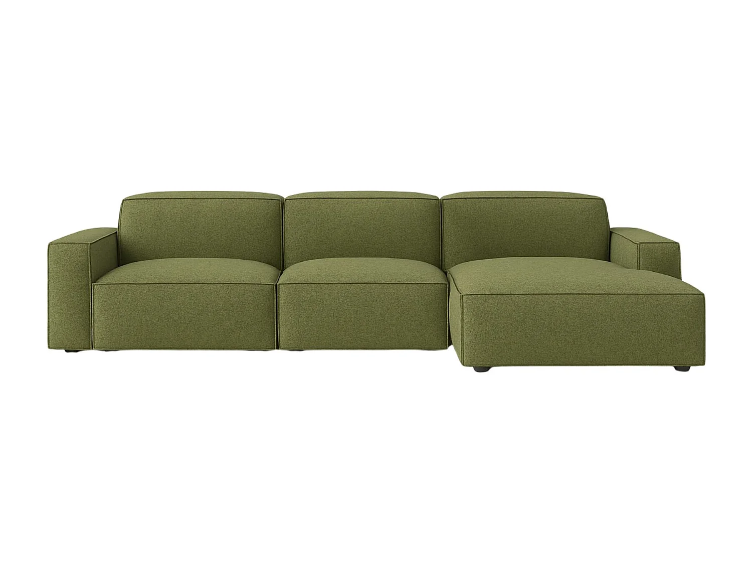 Canapé d'angle en L Cursal, tissu Artico, Moss, droite
