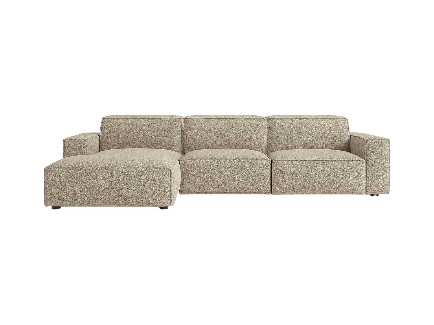 Divano angolare Cursal a L, tessuto Artico, beige, sinistro