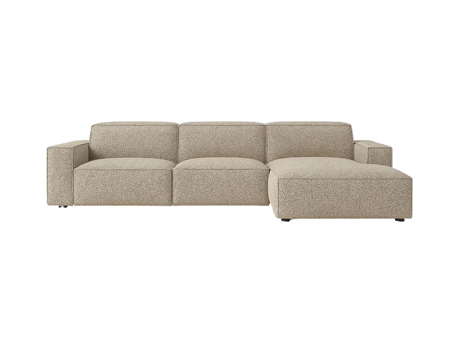 Divano angolare Cursal a L, tessuto Artico, beige, destra