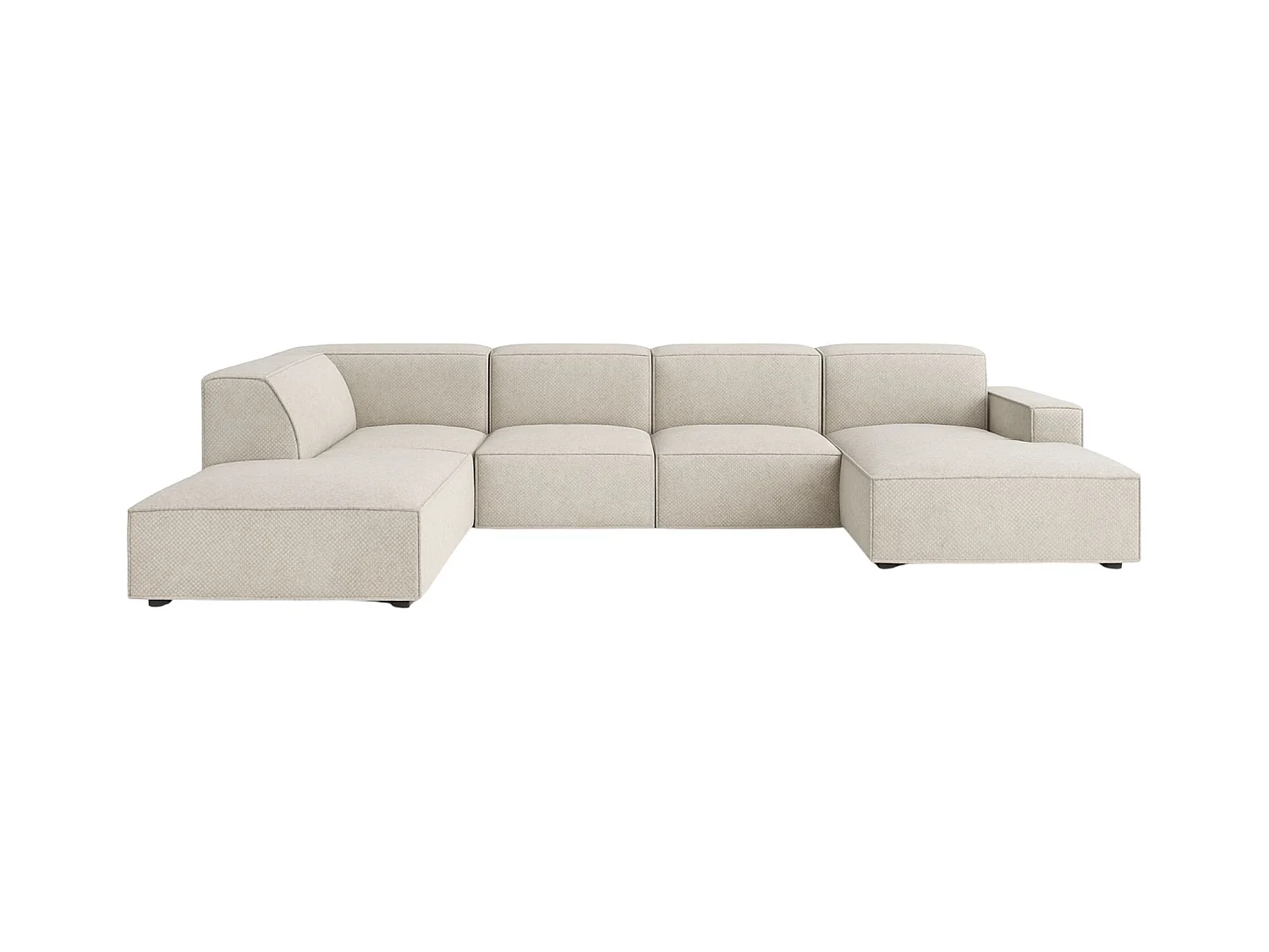 Ecksofa U-Form Cursal V, Stoff Artico, Nata, Links