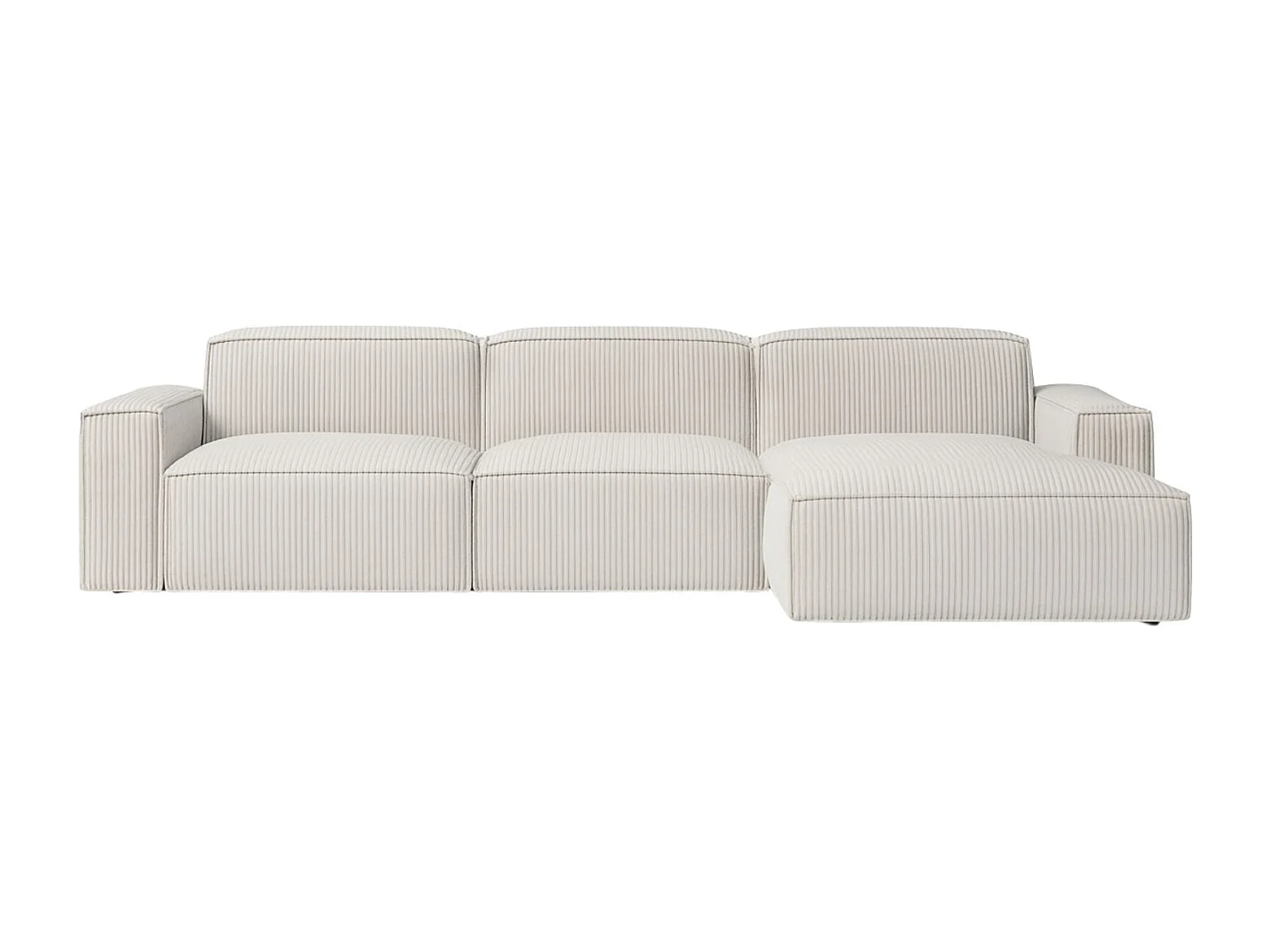 Canapé d'angle en L Cursal, tissu Poso, beige, droit