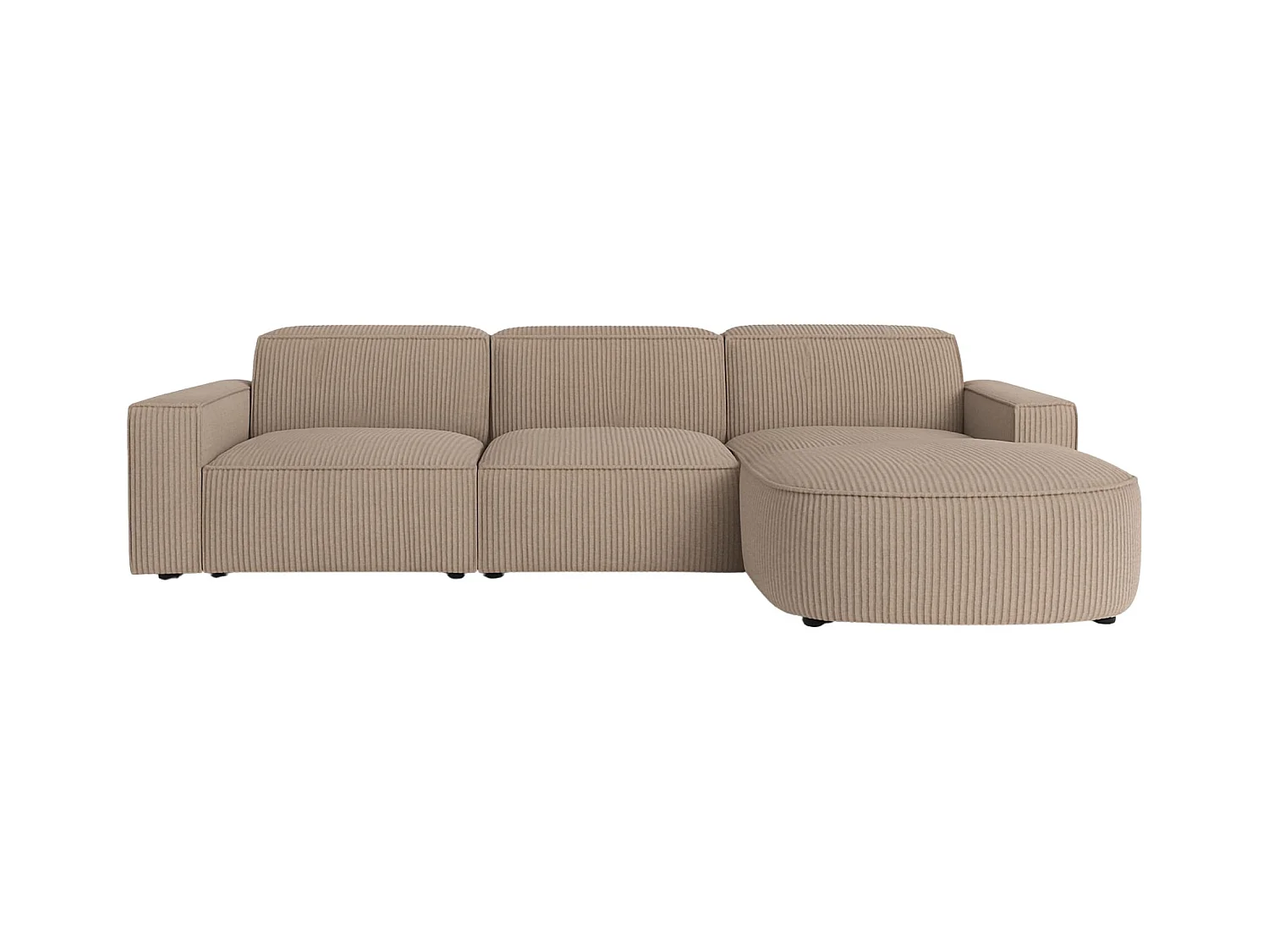 Divano angolare a L Round Cursal, tessuto Poso, beige scuro, destra