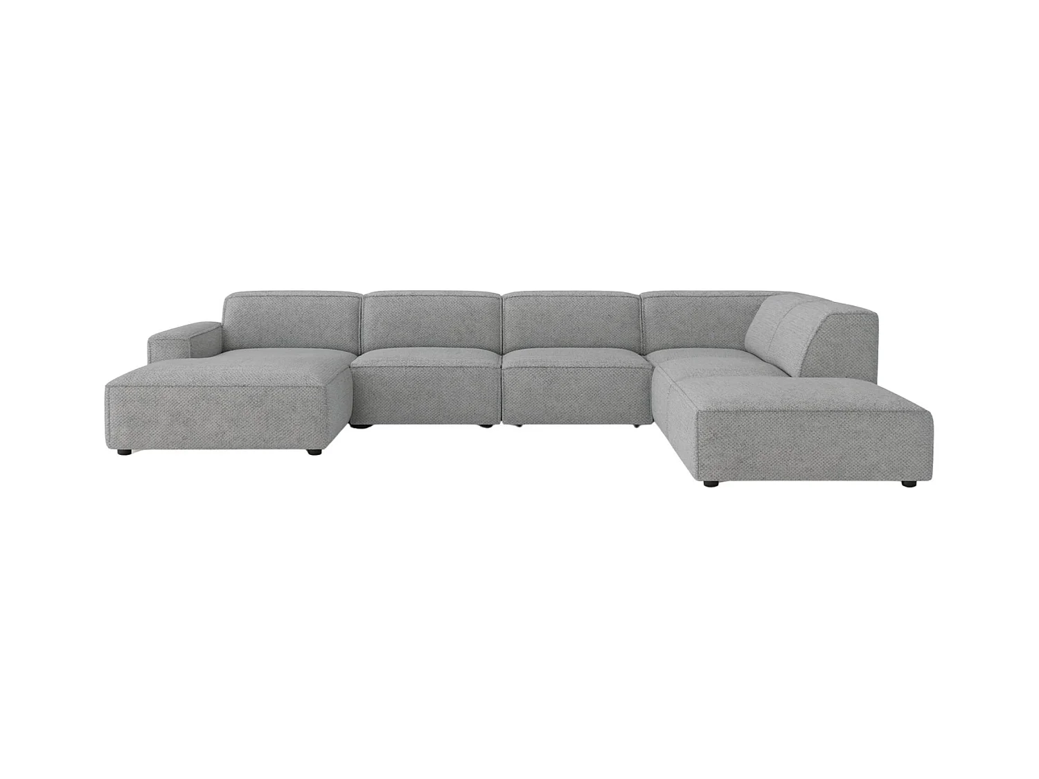 Ecksofa U-Form Cursal V, Stoff Artico, Cement, Rechts