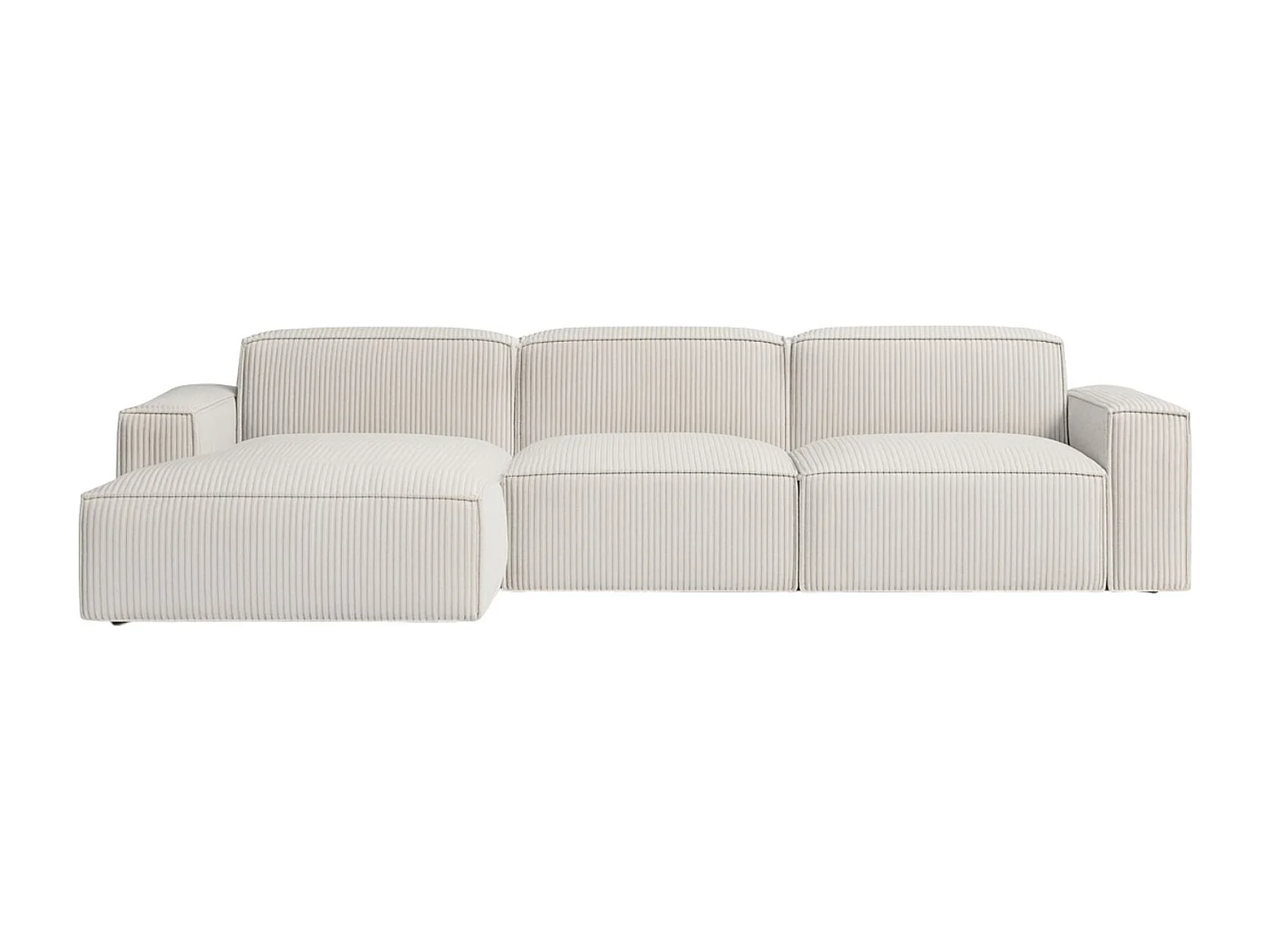 Canapé d'angle en L Cursal, tissu Poso, beige, gauche