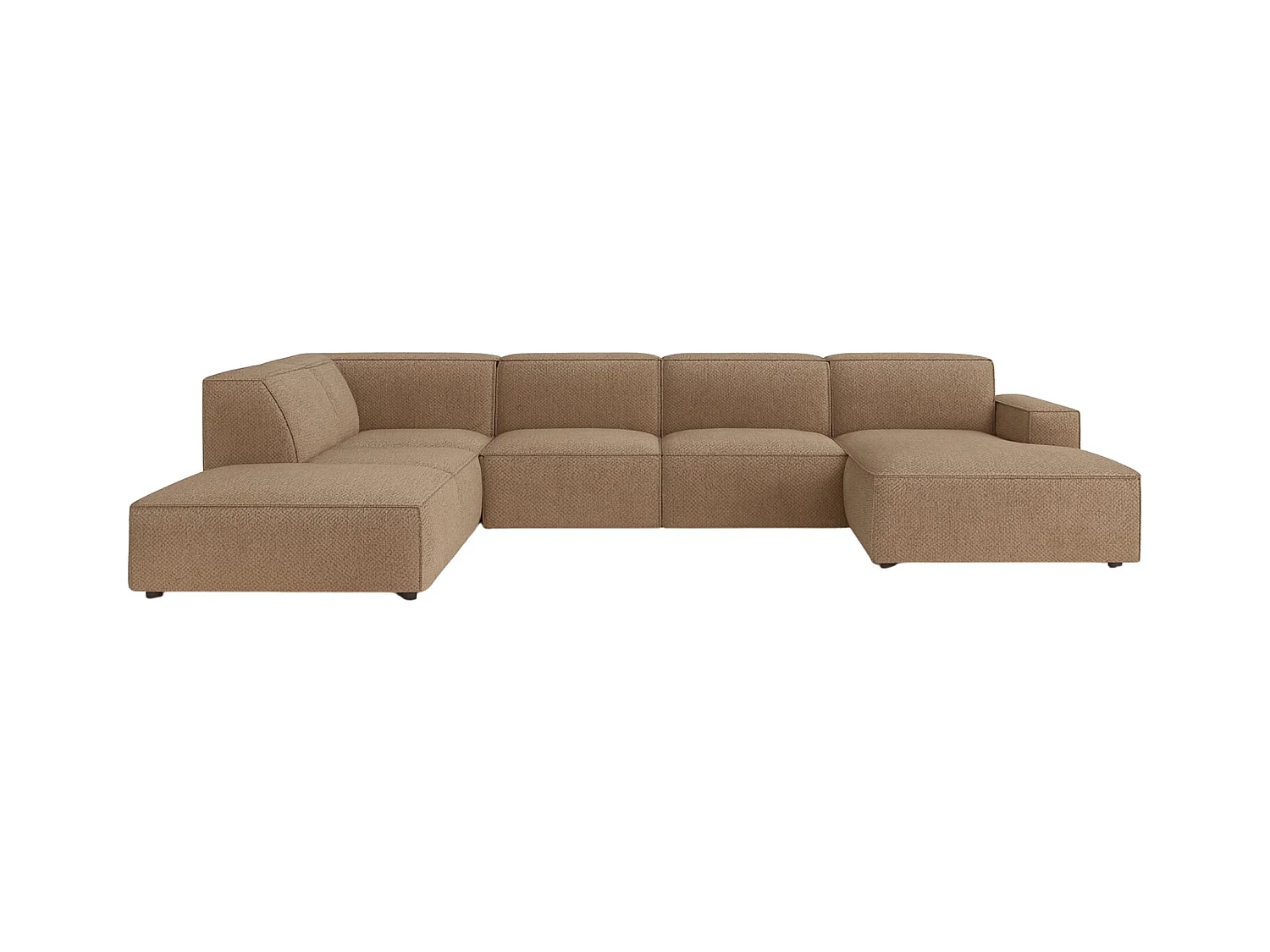 Ecksofa U-Form Cursal V, Stoff Artico, Beige, Links