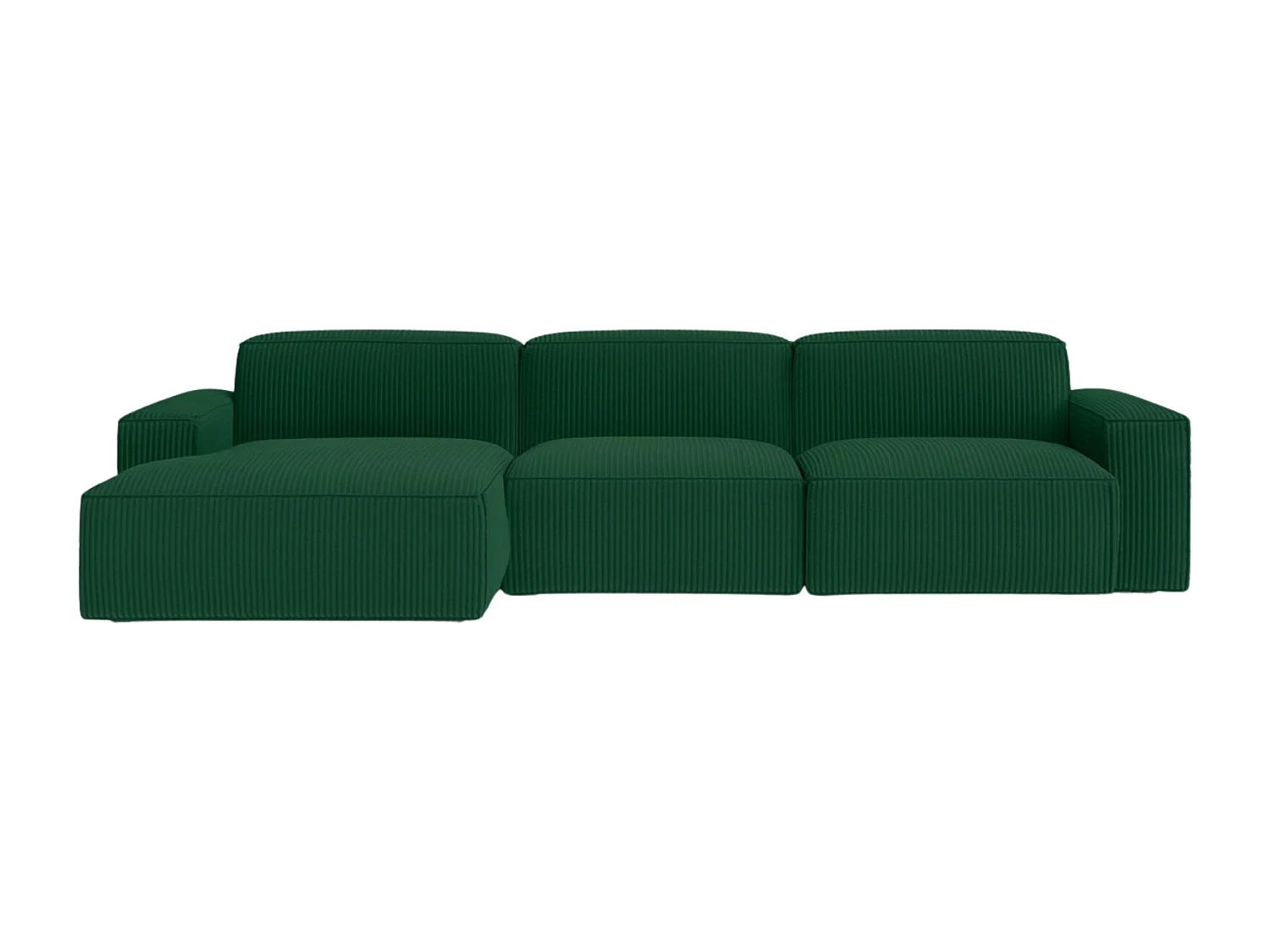 Canapé d'angle en L Cursal, tissu Poso, vert, gauche