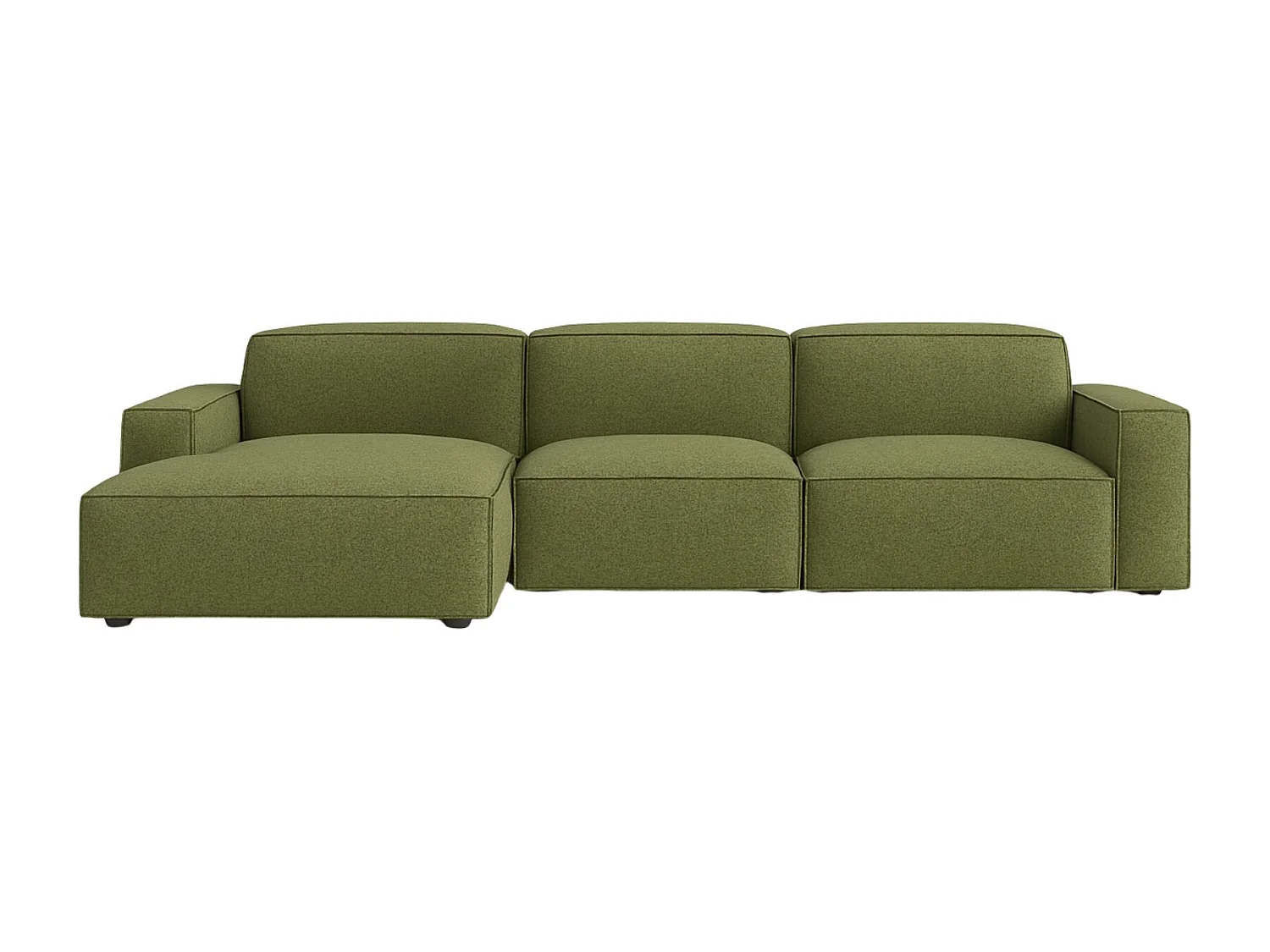 Canapé d'angle en L Cursal, tissu Artico, Moss, gauche