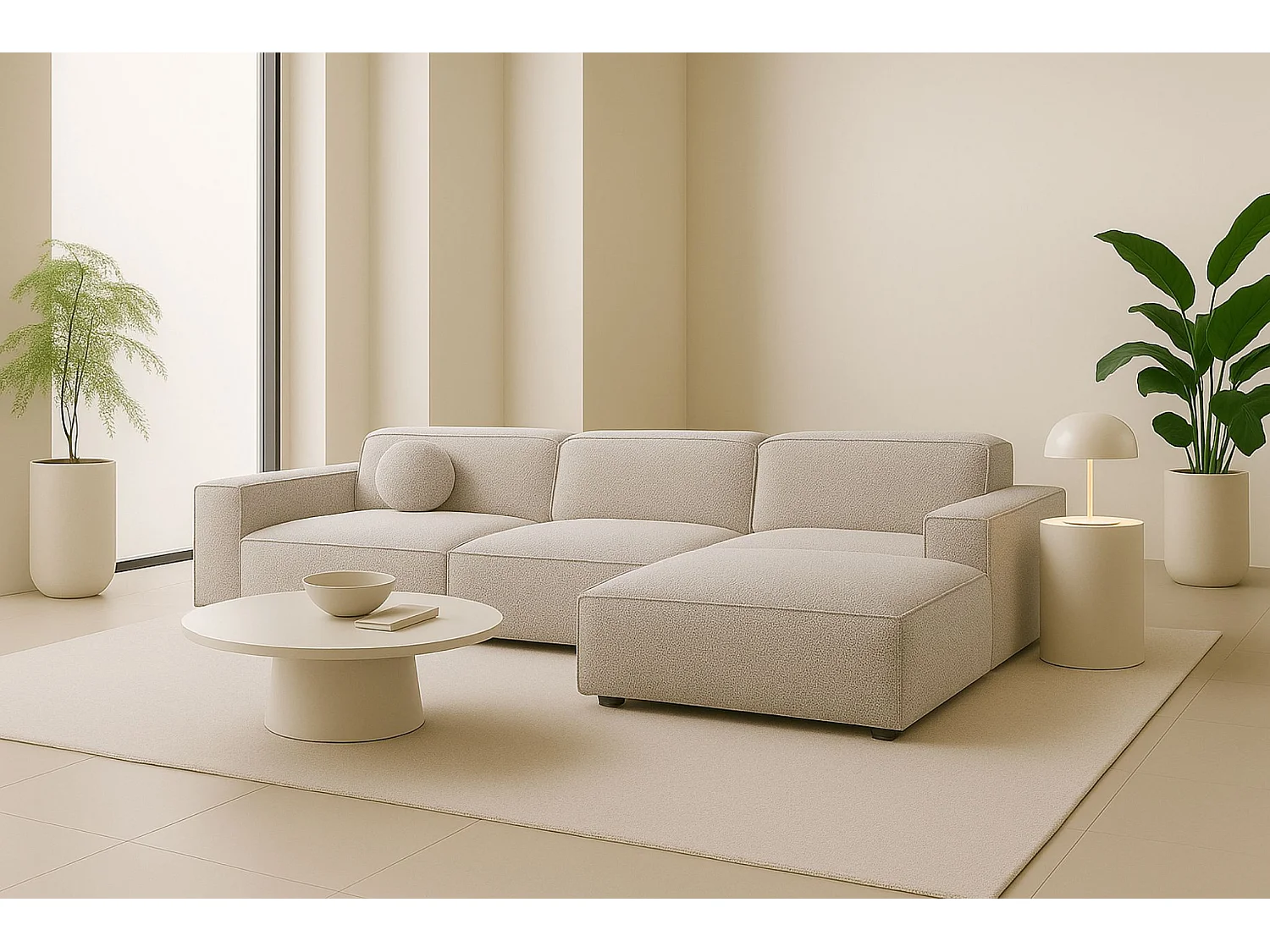 Divano angolare a L Cursal, tessuto Artico, Nata, destra