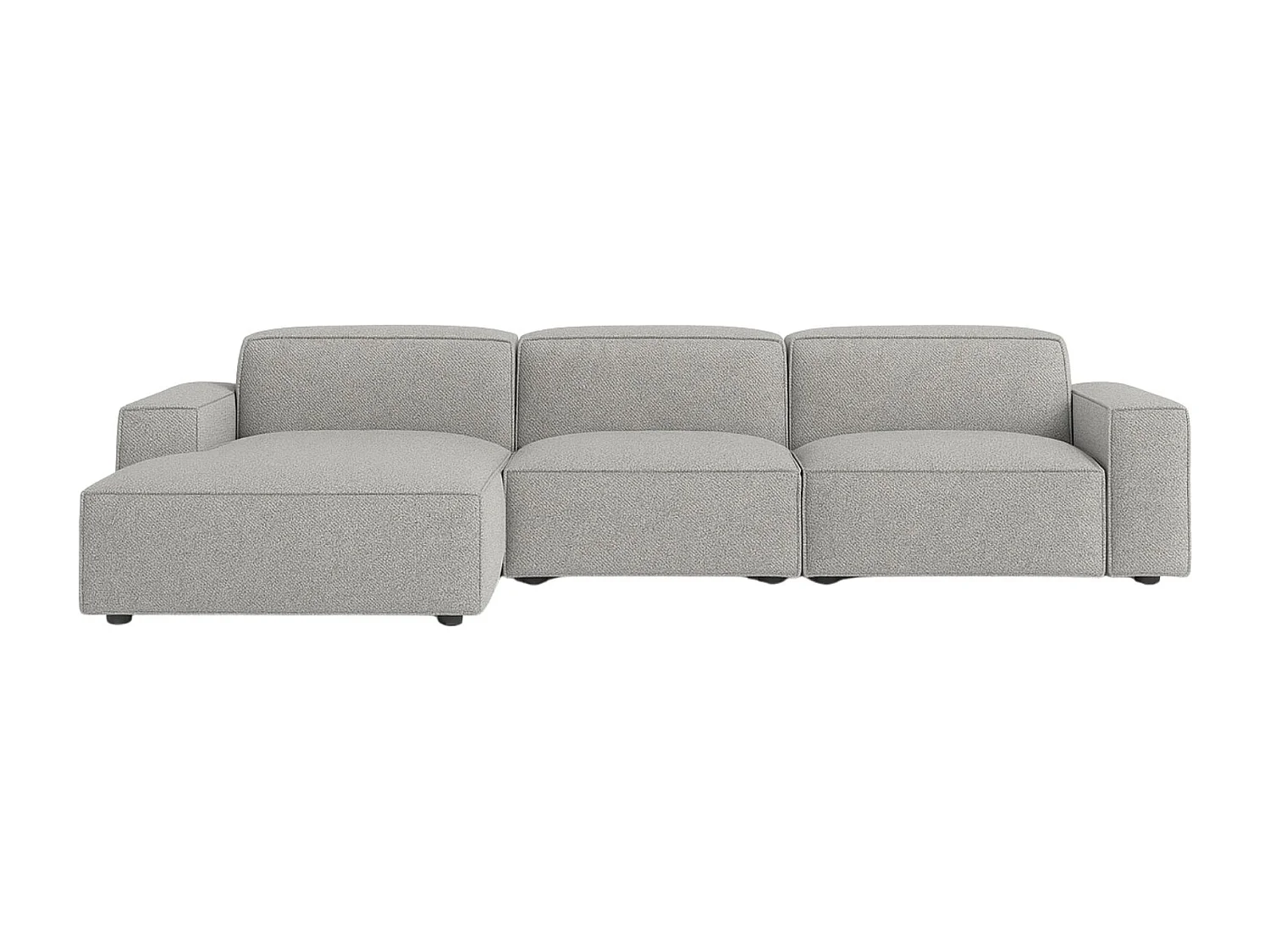Canapé d'angle en L Cursal, tissu Artico, ciment, gauche