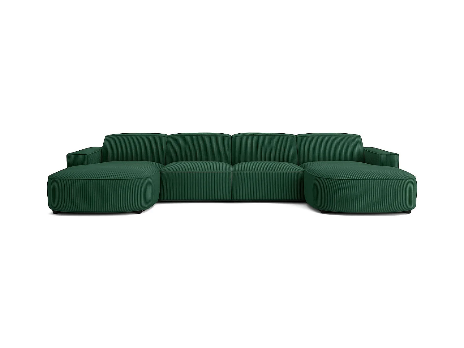 Canapé d'angle en U Round Cursal, tissu Poso, vert