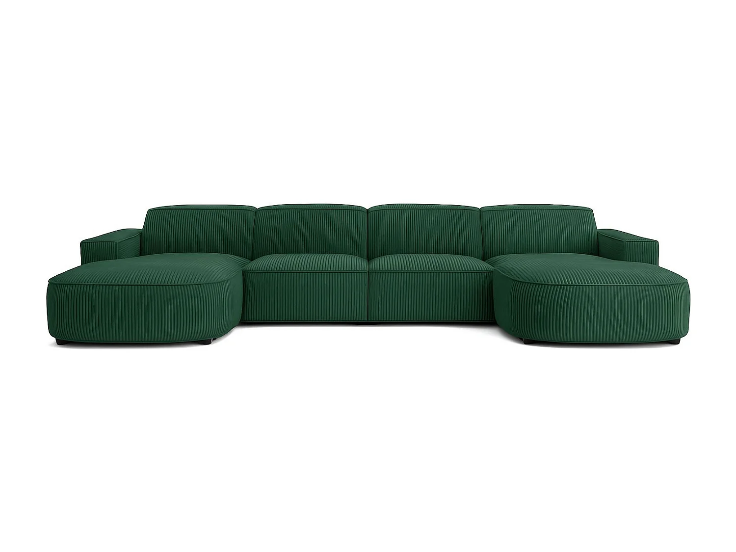 Canapé d'angle en U Round Cursal, tissu Poso, vert