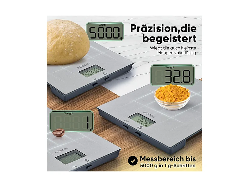 Balance de cuisine en acier inoxydable Bomann KW6086CB-Inox