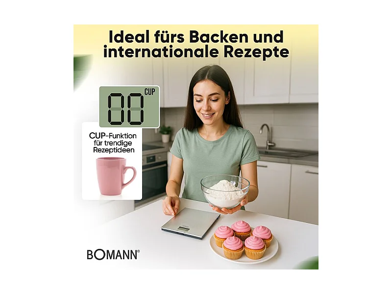 Balance de cuisine en acier inoxydable Bomann KW6086CB-Inox
