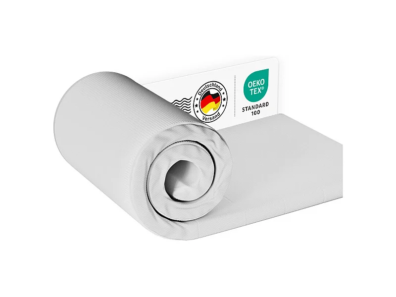 Hiazurm Topper 90x190 - Matelas de Top - Surmatelas - Matelas en Mousse Mémoire à 7 Zones - Double Couche de Mousse & Antidérapant- 6 cm d'Épaisseur