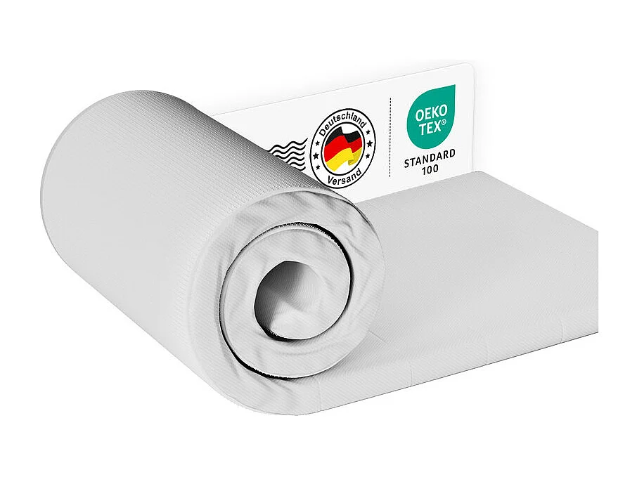 Hiazurm Topper 90x190 - Matelas de Top - Surmatelas - Matelas en Mousse Mémoire à 7 Zones - Double Couche de Mousse & Antidérapant- 6 cm d'Épaisseur