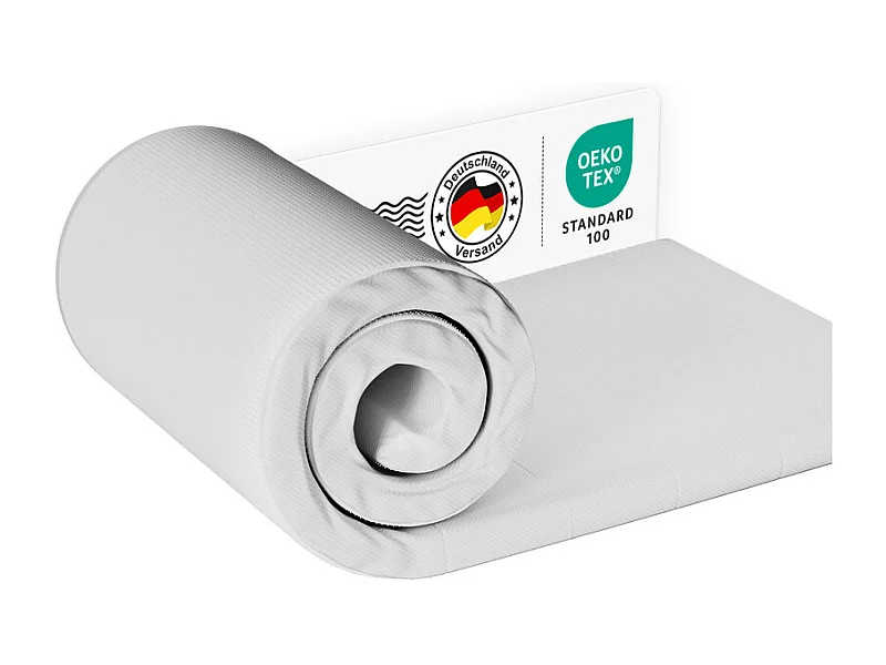 Hiazurm Topper 90x190 - Matelas de Top - Surmatelas - Matelas en Mousse Mémoire à 7 Zones - Double Couche de Mousse & Antidérapant- 6 cm d'Épaisseur