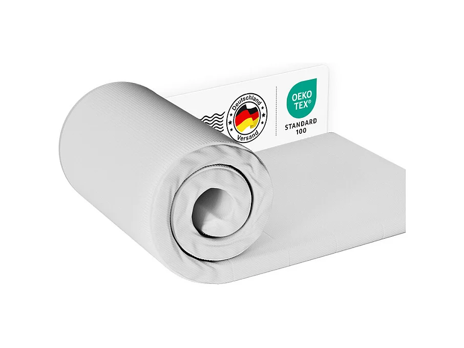 Hiazurm Topper 90x200 - Matelas de Top - Surmatelas - Matelas en Mousse Mémoire à 7 Zones - Double Couche de Mousse & Antidérapant - 4 cm d'Épaisseur