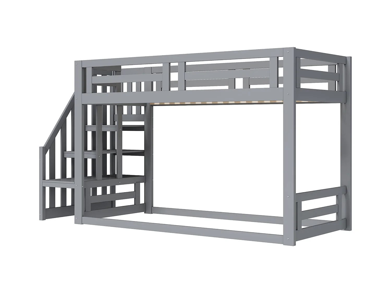 Letto per bambini 90 x 200 cm, letto a castello basso con scaletta di sicurezza