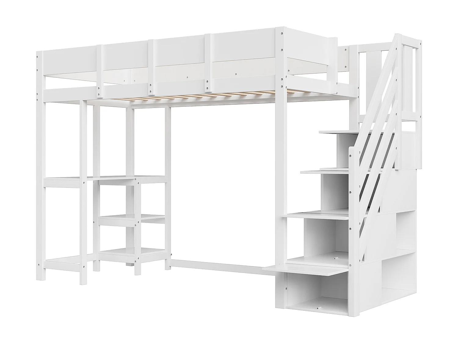 Multifunctioneel stapelbed met opbergruimte, hoogslaper met plank