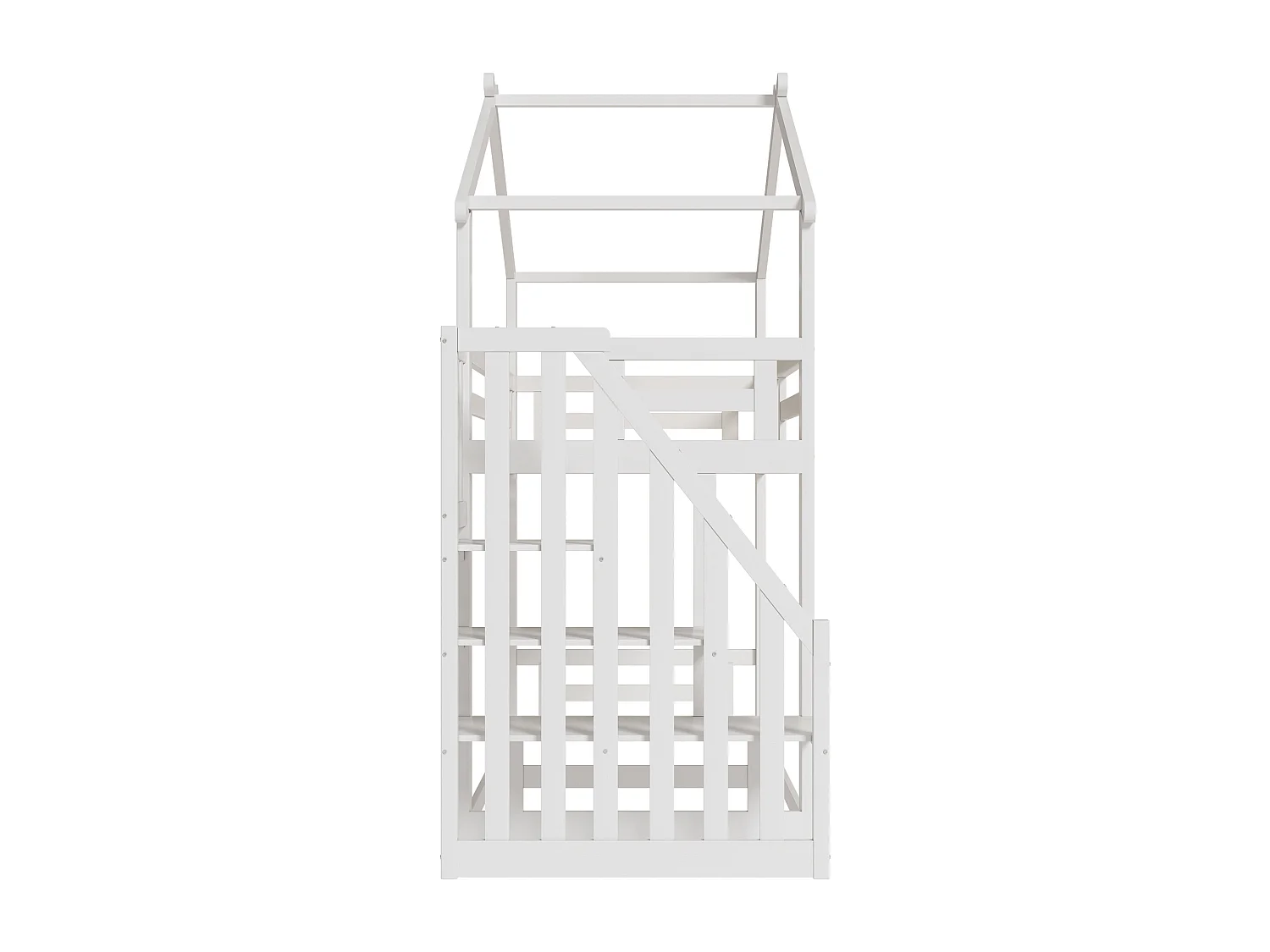 Kinderbed 90 x 200 cm, laag stapelbed met veiligheidstrap