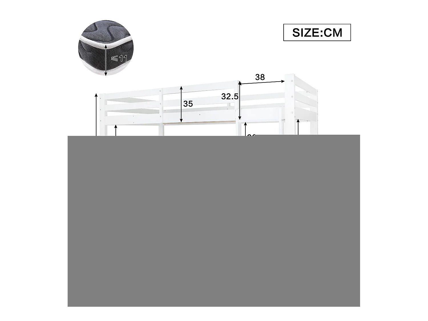 Letto a castello per bambini con scarpiera e armadietti