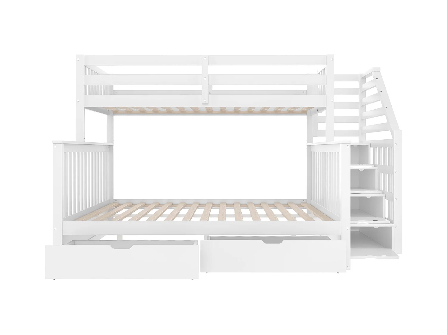 Beliche 90 x 200 cm + 140 x 200 cm com gavetas e espaço para arrumação