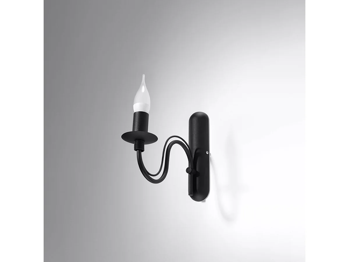 Lampade da parete Vivow moderno di acciaio - 1 sorgenti luminose 4000K - L.6 x A.25 cm - nero