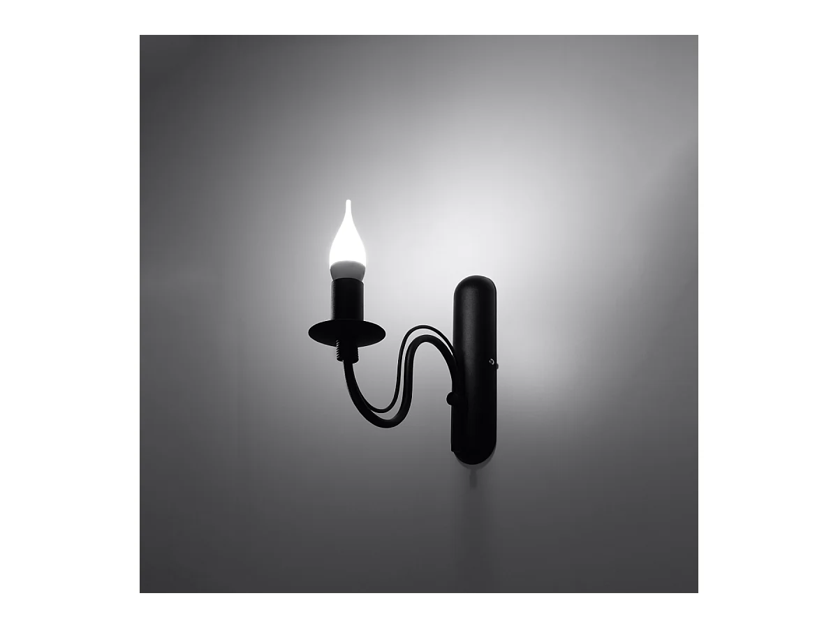 Lampade da parete Vivow moderno di acciaio - 1 sorgenti luminose 4000K - L.6 x A.25 cm - nero