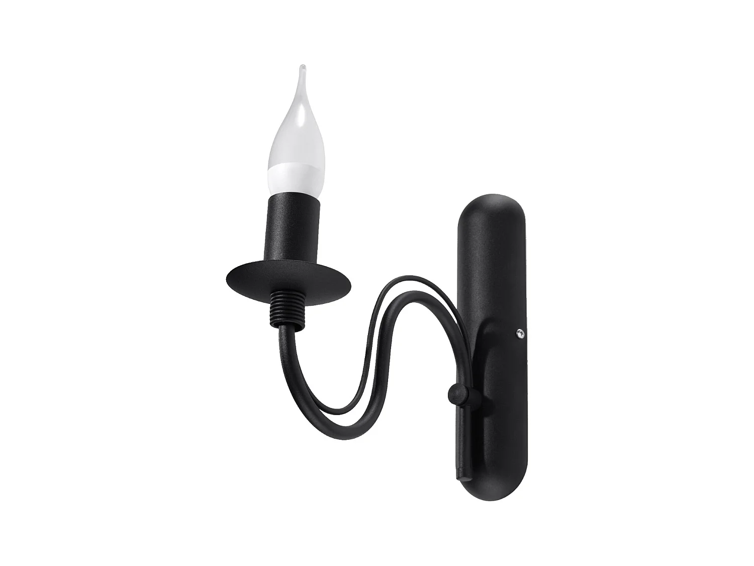 Lampade da parete Vivow moderno di acciaio - 1 sorgenti luminose 4000K - L.6 x A.25 cm - nero