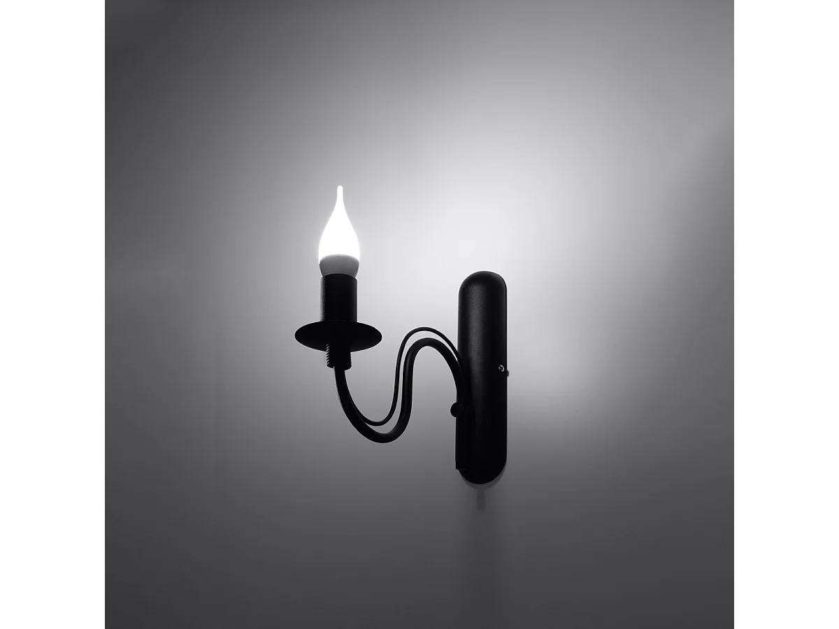 Appliques Vivow moderne en acier - 1 sources lumineuses 4000K - L.6 x H.25 cm - noir