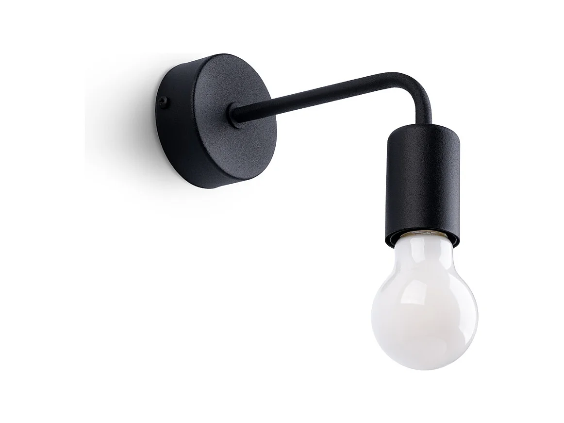 Wandlampen Torah modern aus  Stahl - 1 lichtquellen 3000K - L.19 x H. cm - Schwarz