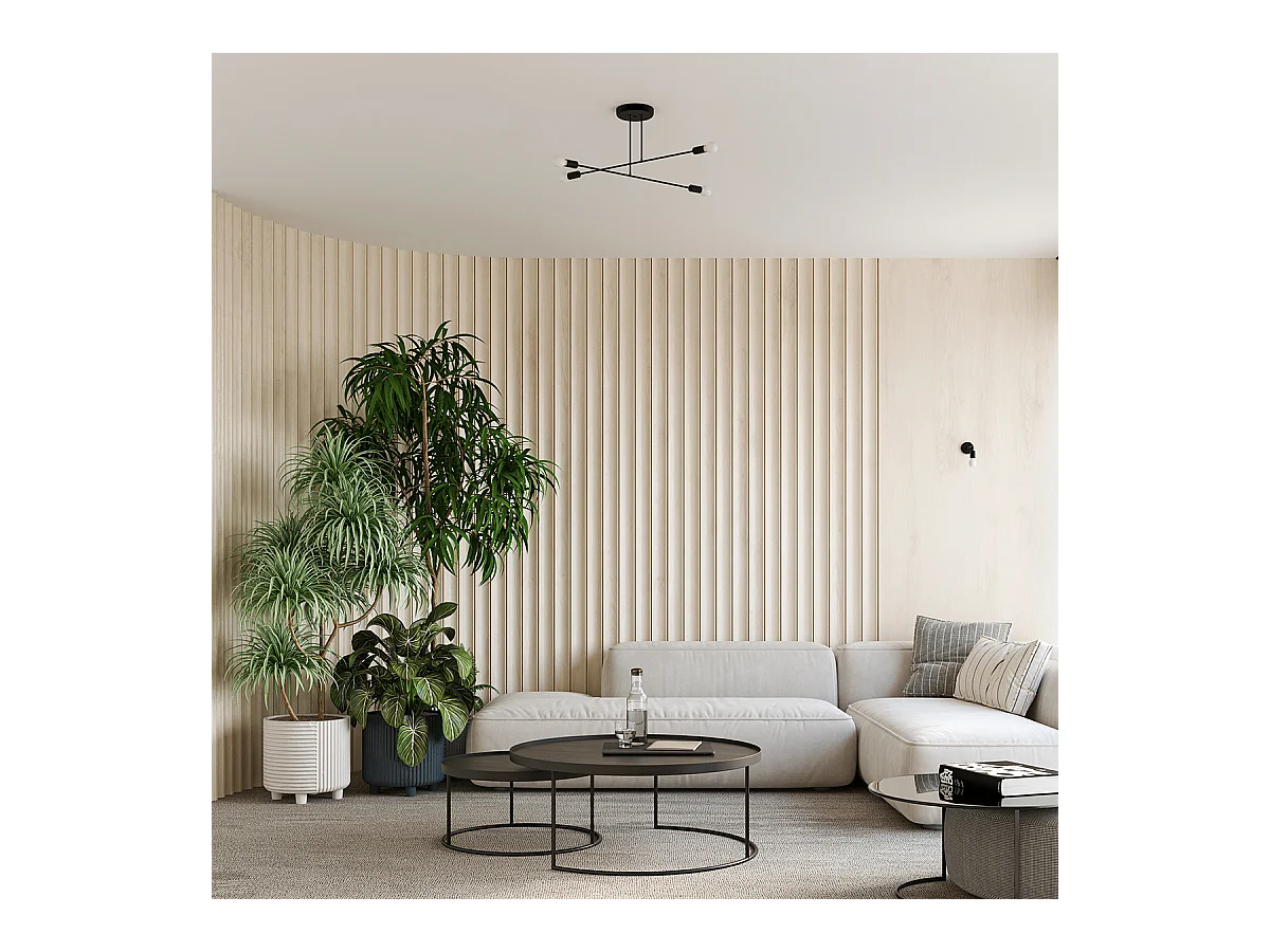 Wandlampen Torah modern aus  Stahl - 1 lichtquellen 3000K - L.19 x H. cm - Schwarz