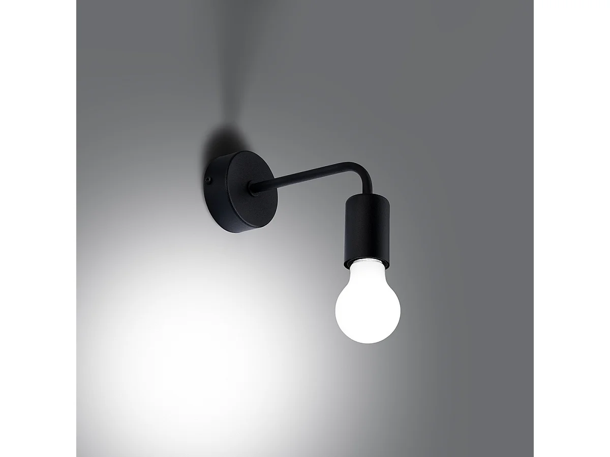 Appliques Torah moderne en acier - 1 sources lumineuses 3000K - L.19 x H.14,5 cm - noir