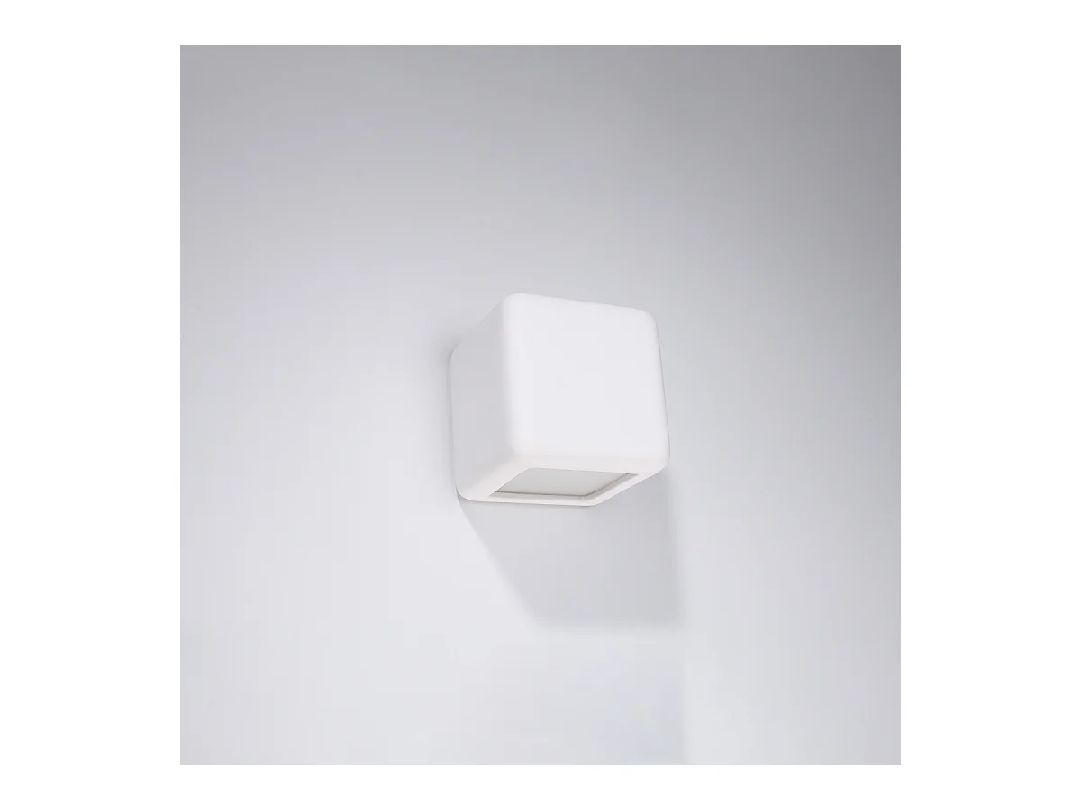 Kinkiety nowoczesny Beais, ceramika - 1 źródło światła 3000K - L.14 x H.14 cm - biały