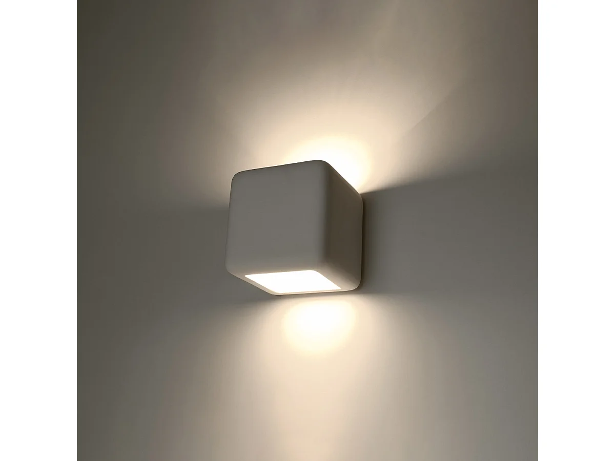 Appliques Beais moderne en céramique - 1 sources lumineuses 3000K - L.14 x H.14 cm - blanc