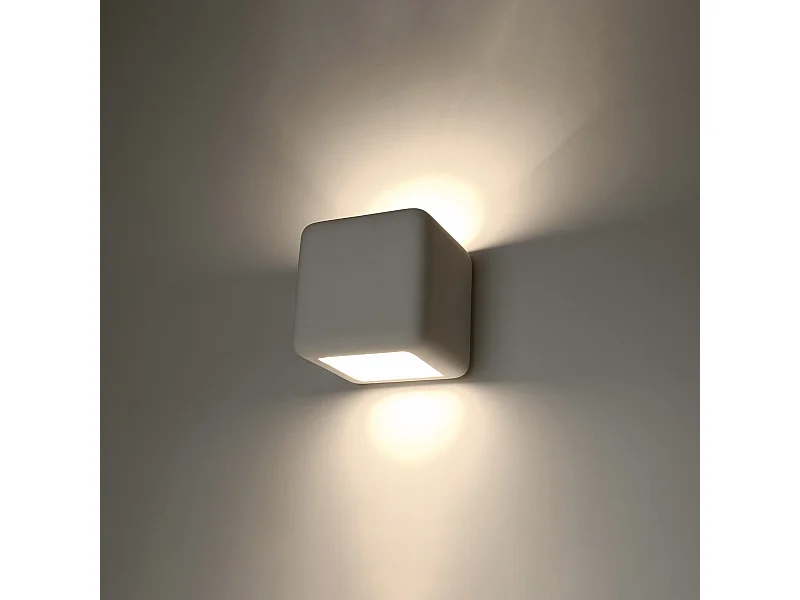 Appliques Beais moderne en céramique - 1 sources lumineuses 3000K - L.14 x H.14 cm - blanc