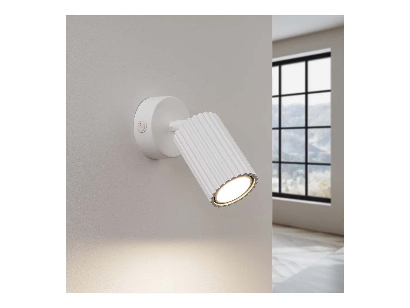 Lampa ścienna minimalistyczny Gloow, aluminium - 1 źródło światła 4000K - L.8 x H.16 cm - biały