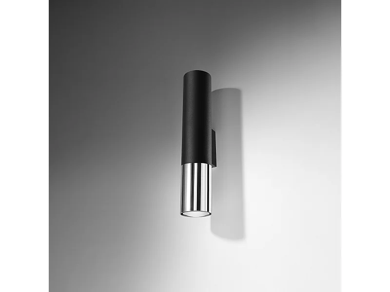 Appliques Zarpex moderne en acier - 2 sources lumineuses 4000K - L.6 x H.29 cm - noir/chromé