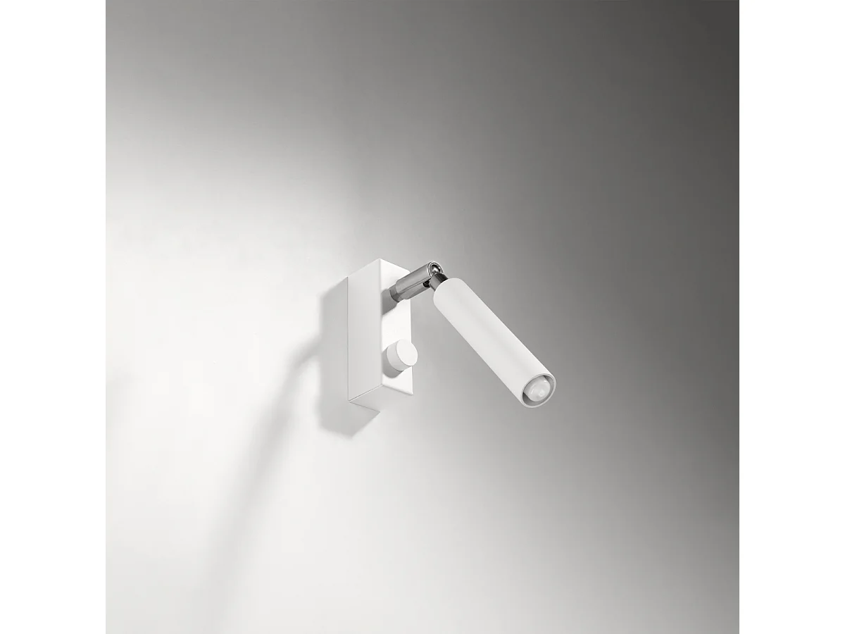 Lampade da parete Astix moderno di alluminio - 1 sorgenti luminose 4000K - L.3 x A.20 cm - bianco