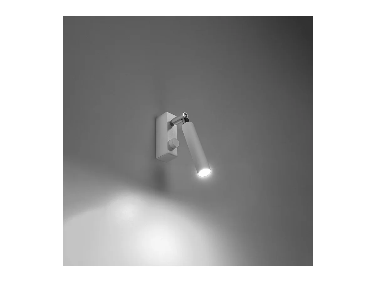 Lampade da parete Astix moderno di alluminio - 1 sorgenti luminose 4000K - L.3 x A.20 cm - bianco