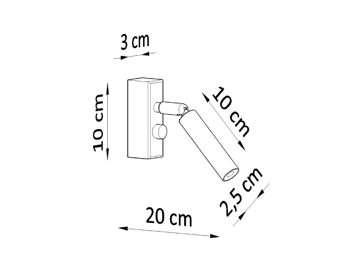 Lampade da parete Astix moderno di alluminio - 1 sorgenti luminose 4000K - L.3 x A.20 cm - bianco