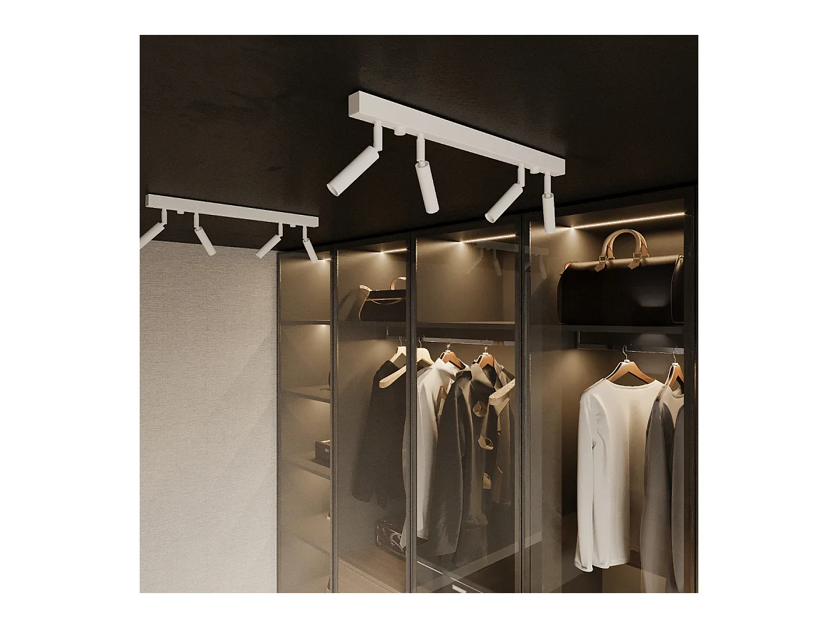 Lampade da parete Astix moderno di alluminio - 1 sorgenti luminose 4000K - L.3 x A.20 cm - bianco