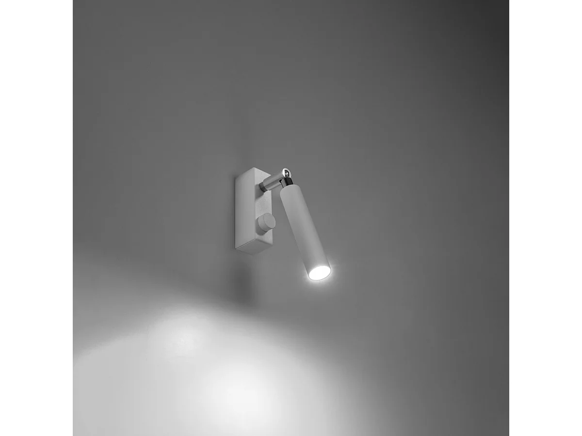 Appliques Astix moderne en aluminium - 1 sources lumineuses 4000K - L.3 x H.20 cm - blanc