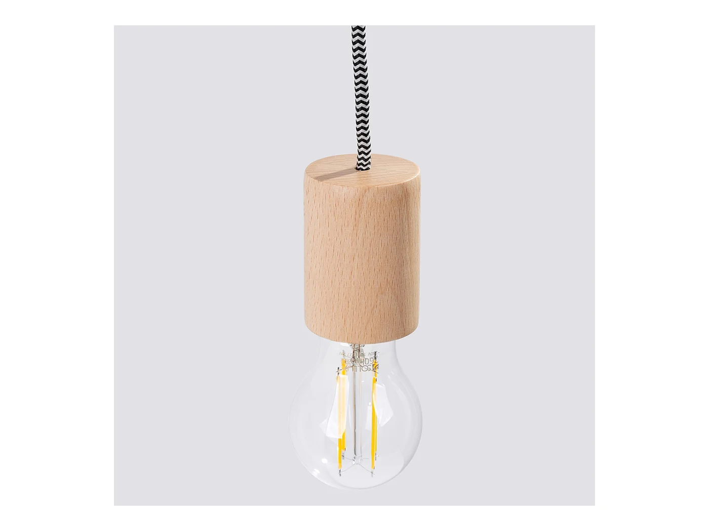 Applique Zynto grenier en bois - 1 sources lumineuses 4000K - L.6 x H.55 cm - bois naturel/blanc/noir