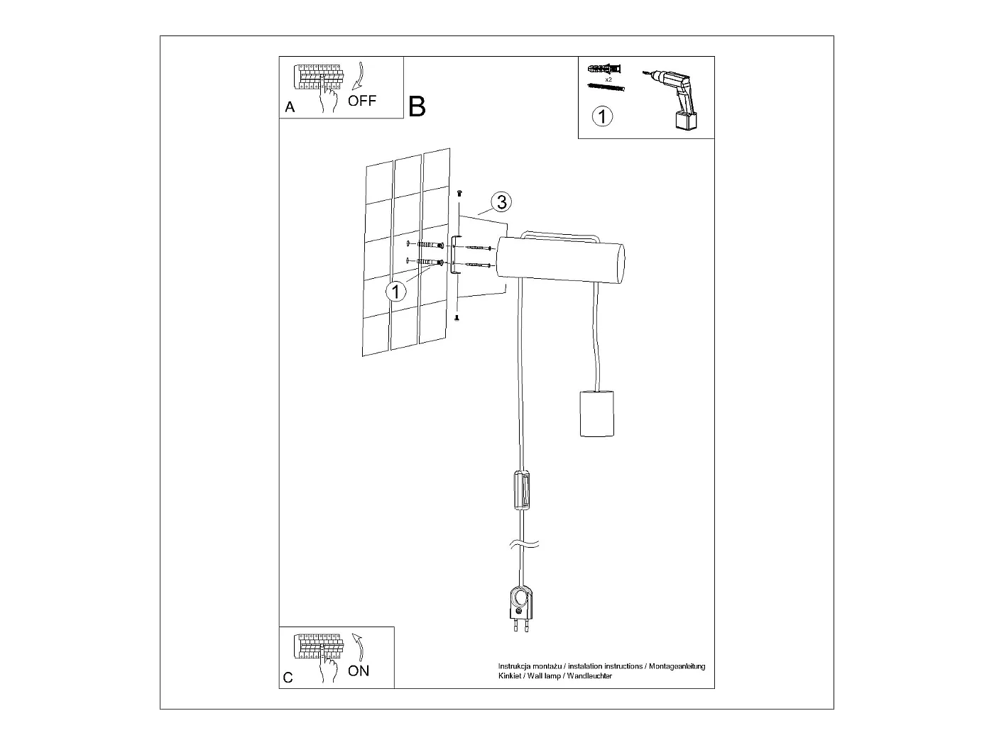Applique Zynto grenier en bois - 1 sources lumineuses 4000K - L.6 x H.55 cm - bois naturel/blanc/noir
