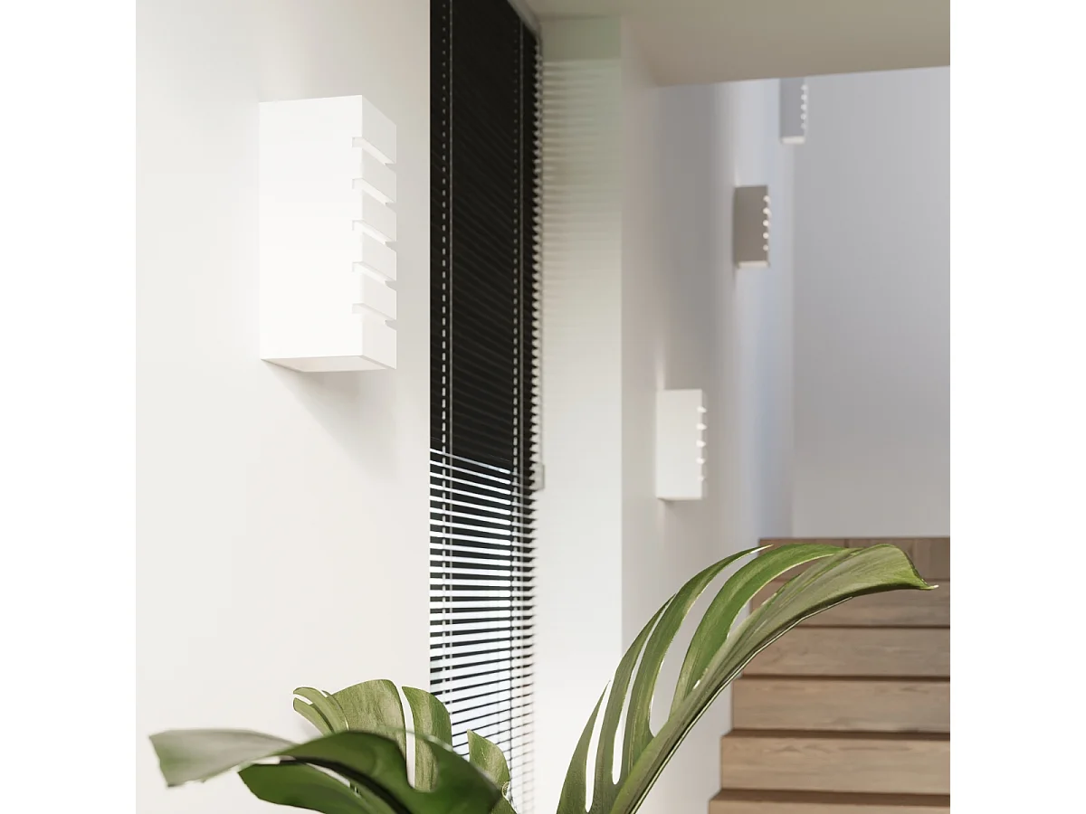 Appliques Flaam moderne en céramique/verre - 1 sources lumineuses 3000K - L.10,5 x H.26 cm - blanc