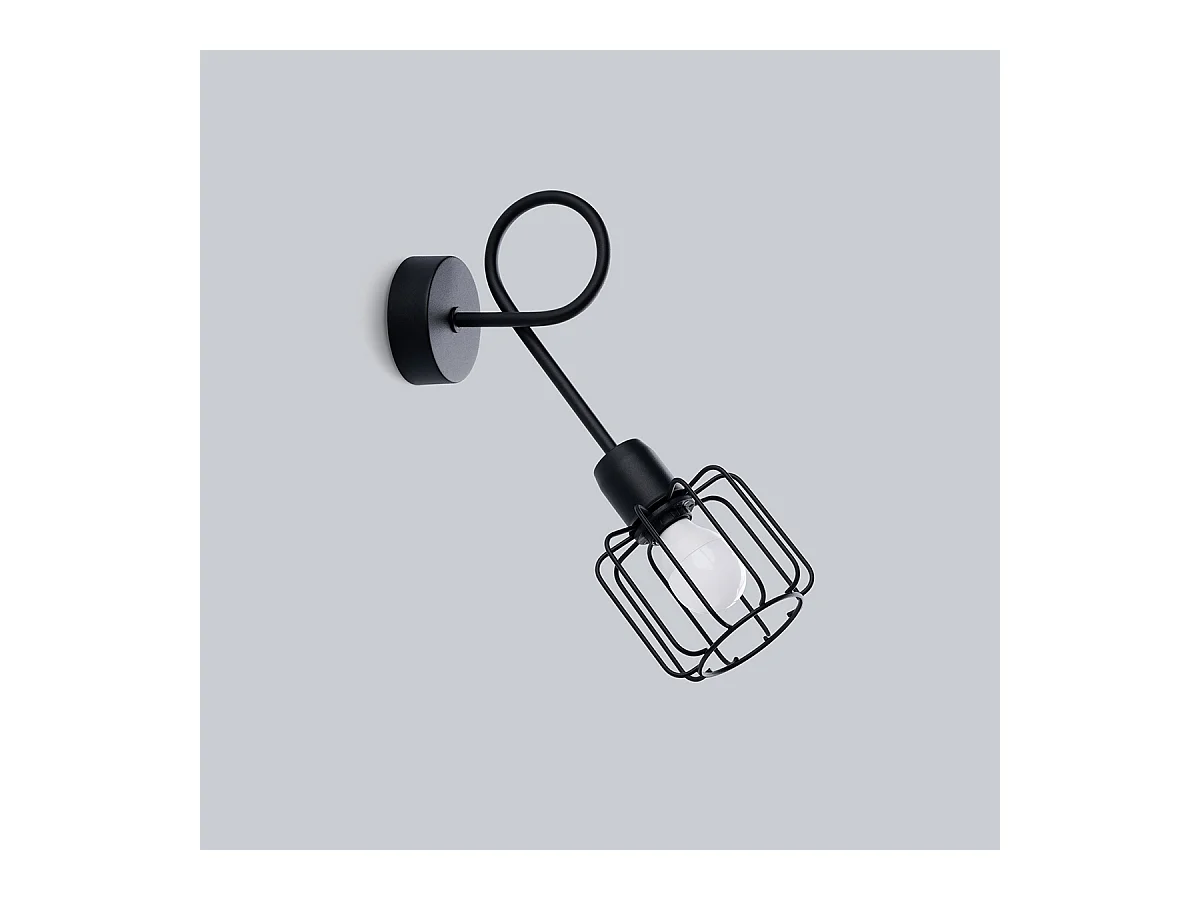 Lampade da parete Celubi moderno di acciaio - 1 sorgenti luminose 4000K - L.15 x A.30 cm - nero